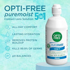 Opti-Free Puremoist Multi-Purpose Contact Lens Cleaning and Disinfecting Solution with Lens Case, 10 FL Oz (Pack of 1)