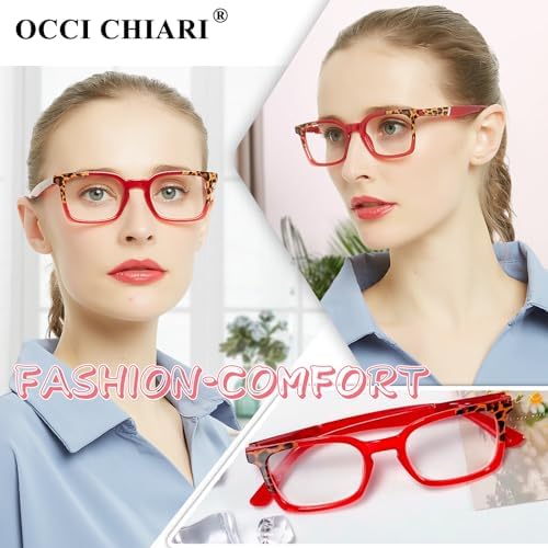 OCCI CHIARI Red Reading Glasses For Women Designer Reader 1.0 1.5 2.0 2.5 3.0 3.5 4.0 5.0 6.0 1.25 1.75 2.25 2.75