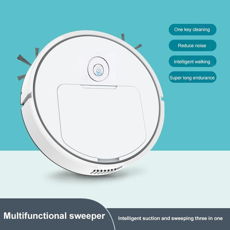 Wireless Vacuum Automatic Robot Vacuum Cleaner Smart Touch Sweeping Dry Wet Cleaning Machine 1000Pa Suction Charging Intelligent Vacuum Cleaner (Color : White)