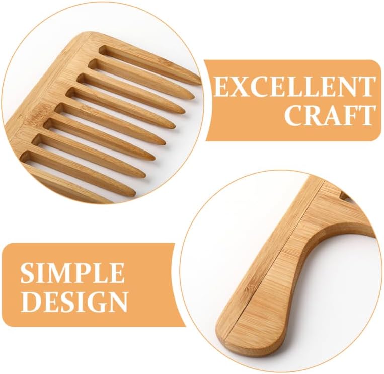 Healeved Wide Tooth Wooden Comb - Handmade Large Barber Hair Styling Combs for Men and Women Durable Travel for Wet Hair and Voluminous Hairstyles (Extra Wide Tooth)