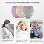 Cotton Incontinence Pants for Adults,Waterproof Leakproof Panties Adjustable Reusable Incontinence Underwears with Snaps Adult Cloth Diapers for Incontinence,Elderly and Disabled(3 Pack,Medium)