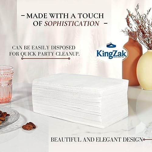 400 White Dinner Napkins 2-Ply - Eight Fold - 16.5"X15" - Dinner Napkins Disposable, Guest Bathroom Essentials, Perfect For Wedding, Bridal Shower Napkins And Party, Napkins Bulk