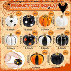Rileryan 20 PCS Miniature Resin Figurines Mini Resin Pumpkin Figurines Black White Orange Tiny Pumpkins Halloween Miniatures Village Decor Tabletop Centerpiece Mantel Kitchen Home Decoration