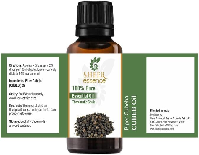 Cubeb Oil -(Piper Cubeba)- Essential Oil 100% Pure Natural Undiluted Uncut Therapeutic Grade Oil 0.51 Fl.OZ