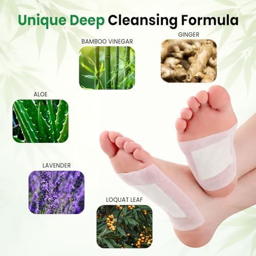30 PCS Foot Care Pads, Natural Deep Cleansing Foot Patches for Fatigue Relief & Relaxation with Bamboo Vinegar | Ginger | Aloe | Lavender, Natural Sleep Aid & Circulation Support for Daily Basic Care