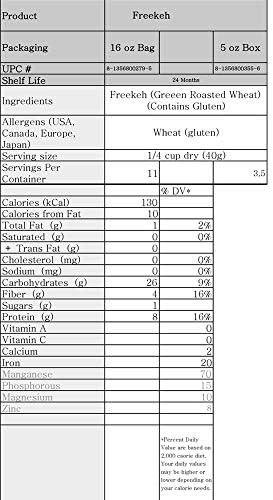 Freekeh Cracked Wheat (16oz) - Whole Grain Roasted Green Wheat - Healthy Ancient Supergrain Farik - Rich In Proteins & Fibers - Easy To Cook Rice Alternative