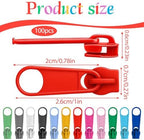 100 PCS Metal Zipper Slider Replacement, #3 Universal Zipper Repair Kit (12 Colors) Replacement Slider Zippers Pull Rescue Kit for Clothing Jackets, Coats, Backpacks