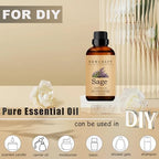 Sage Essential Oils, 100% Pure and Natural Essential Oil for Aromatherapy Diffuser - Sage/1 Fl Oz