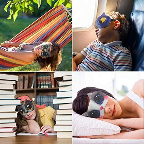 HYCLES Sleep Mask for Kids Sleeping Eye Cover Cute Cartoon Animal Funny 8 Pcs Blindfold Eyeshade for Men Women Plane Travel Game Nap Night Sleeping