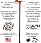 Asterom Handcrafted Walking Cane - Ergonomic, Wooden - Canes for Men - Walking Sticks for Seniors, Unique, Wood