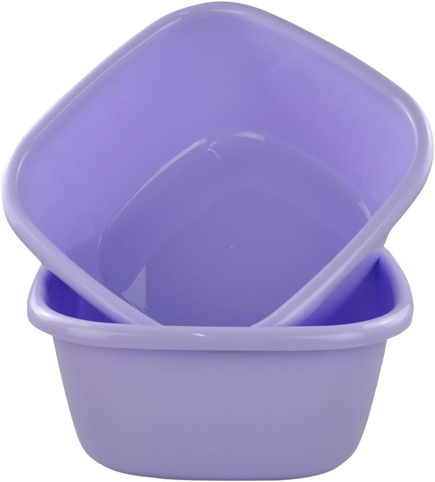 Jekiyo 16 Qt Purple Wash Basin, Large Plastic Tubs, 2-Pack