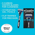 Wilkinson Hydro 5 Skin Protection Razor, 13 Blade Refills, Enriched Lubricating Band with Pro Vitamin B5, Multicolor (1 Count, Box)