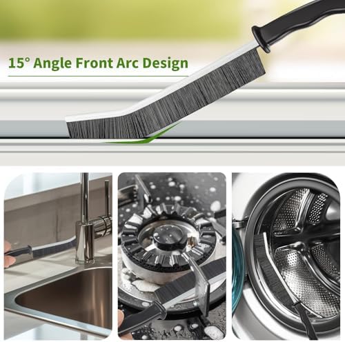 Crevice Cleaning Brush,Multifunctional Cleaning Brush Tool,Bathroom Gap Brush,Grout Brush,Hard Bristle Cleaning Brushes for Household Use Tiles Kitchen Sink Cleaning Supplies with Extra Gift Hooks