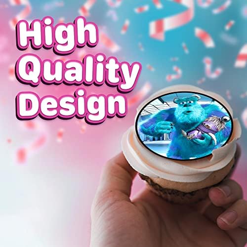 30 x Edible Cupcake Toppers Themed of Monsters Inc 2 Collection of Edible Cake Decorations | Uncut Edible on Wafer Sheet
