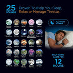 Sound Oasis® Bluetooth® Tinnitus Sound Therapy System® - Sleep Better, Manage and Mask Tinnitus, 25 Built-in Sounds for Tinnitus Relief, 12-Hour Sound Duration