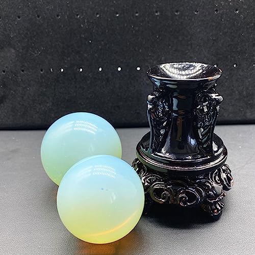Healing Quartz Crystal Opal Sphere Ball - Round Orb Gemstone Sculpture Figurine with Stand - Opalite Crystal Balls for Reiki, Energy Healing, Meditation,2.0in(5cm)