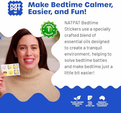 NATPAT Sleepy Patch Bed Time Stickers for Kids - Sleep Promoting Patch - Non-Toxic Solution for Better Sleep - Chemical & Drug Free, Melatonin Free - Buzz Patch Natural Patch (24 Pack)