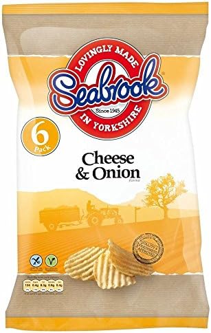Seabrook Crinkle Cut Crisps - Cheese & Onion (6x25g) - Pack of 2