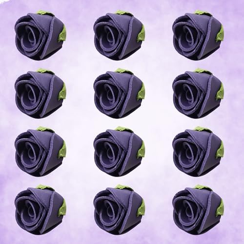 Confect Edible Flower | Edible Flower for cake decorations | Edible Flower Toppers | | Cupcakes & Doughnut Edible Toppers | True Purple Sugar Flower- Vegan, Gluten-Free, Soy-Free, Dairy-Free, Palm Oil-Free -Pack of 12