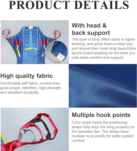 CEEBUS Patient Full Body Lift Sling, Transfer Belt for Elderly, Comfortable Divided Leg Sling for Commode Lifter and Hoist, Handicap Commode Full Body Sling (Color : L)