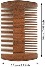 3 Pieces Beard Comb for Men Natural Sandalwood Wooden Mustaches Combs Dual Action Teeth Beard Comb with 3 Pieces Pocket Faux Leather Case for Beards Mustaches(Brown)