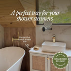 Bare Botanics Bamboo Bar Soap Holder (2pcs) | 3-in Slotted Natural Bamboo Tray for Shower Steamers | Cruelty-Free & Vegan