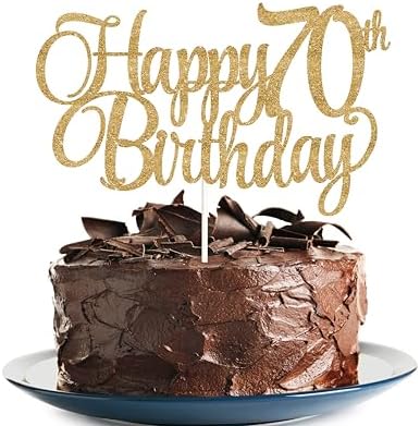 70th birthday decorations, 70th Birthday Cake Toppers Gold Glitter, 70 cake topper, 70th Birthday Cake Topper, 70 Decorations for Cake, 70 Birthday Decorations