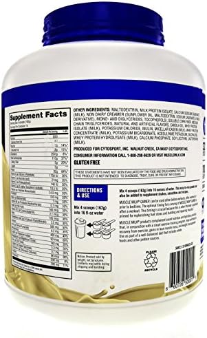 Muscle Milk Gainer Protein Powder, Vanilla Creme, 32g Protein, 5 Pound