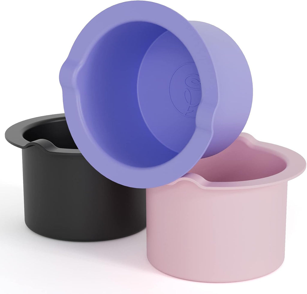 Silicone Wax Warmer Liner 14oz Pot Liner for Waxing Replacement Microwave Easy to Clean Reusable 3pcs Non-Stick Wax Silicone Bowl Diameter 9cm