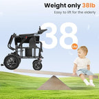 Electric Wheelchairs for Adults Lightweight 38lbs, Foldable Motorized Wheelchair for Seniors, 15 Miles Long Travel Range, All Terrain Portable Power Wheelchair Support 350 lbs(18.5 Inch Wide Seat)
