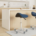 Professional Saddle Stool with Wheels Ergonomic Swivel Rolling Height Adjustable for Clinic Dentist Beauty Salon Tattoo Home Office (Black)