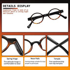 JOSCHOO 5 Pack Retro Round Reading Glasses Mini Small Comfortable Readers for Women Men (5 Mix-2, 1.0)