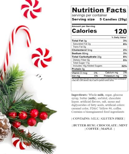 SweetGourmet Cremino Assorted Toffees, Arcor Soft Chewy Foil Wrapped Candy, 2-Pound Bag, Chocolate, Mint, Vanilla, Butter-cream, and Coffee