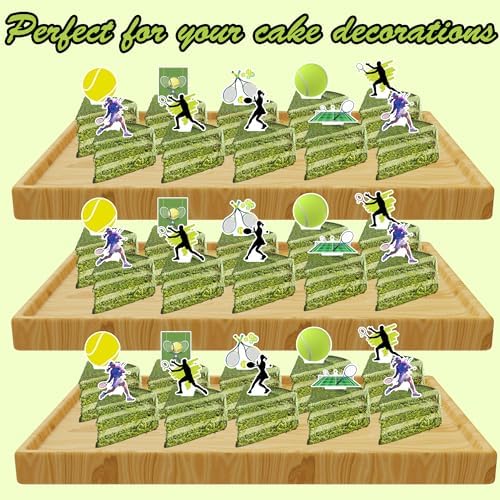 48 Tennis Cake Cupcake Toppers Sports Themed Party Supplies Decorations Tennis Racket Baby Shower Birthday Party Cake Decor