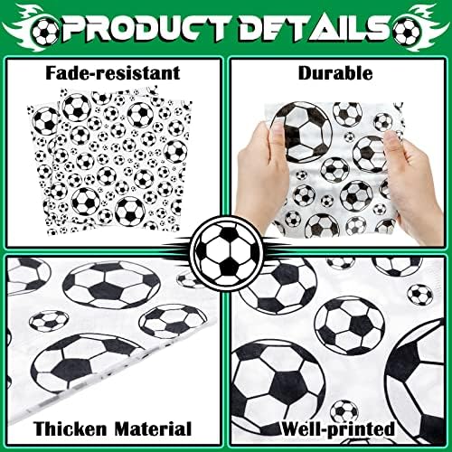 Hotop 50 Pcs Neon Napkins Glow in Dark Rainbow Soccer Napkins Birthday Disposable Paper Party Decorations Supplies(Soccer)