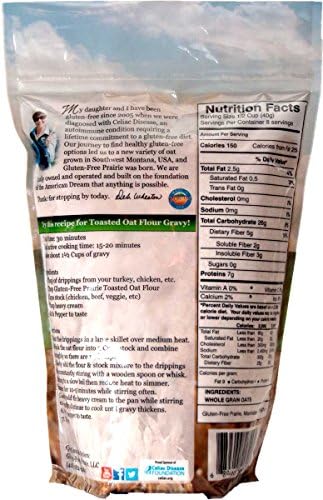 Gluten-Free Prairie Toasted Oat Flour, Certified Gluten Free Purity Protocol, Non-GMO, Vegan, 1 Pound