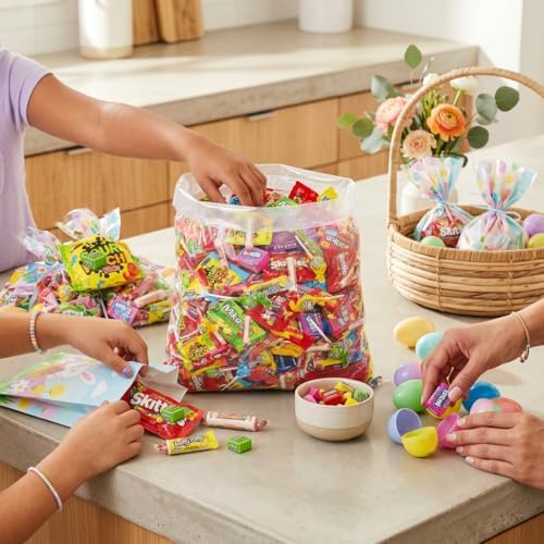 Easter Bulk Candy Mix Variety Pack, 2 Lb Bag of Assorted Candy, Individually Wrapped for Parties, Goodie Bags, Piñatas, Easter Egg Hunt Fillers, Kids Birthdays and Classroom Rewards