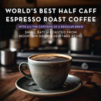 World's Best Half Caff Espresso Roast Coffee Pods, 18 ct, Dark Roast in Single Serve Pods – 100% Arabica Coffee, Compatible with Keurig K Cups Maker