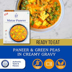 Eastern Feast - Matar Paneer, Ready to Eat Vegetarian Meals, (Pack of 4), Gluten Free