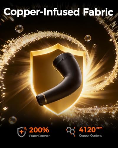 Copper-Infused Elbow Compression Sleeve for Men & Women [Pain Relief & Sports Protection] Elbow Brace for Tendonitis and Tennis Elbow - Elbow Sleeve for Workouts, Sports, Golfers, Arthritis, Bursitis, Weightlifting