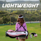Precise X7 Kids Golf Clubs Set – Boys’ & Girls’ Junior Golf Set with Lightweight Graphite Shafts, Hybrid, Putter & Stand Bag