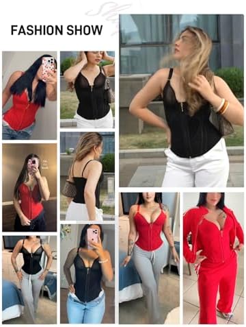 SHAPSHE Waist Trainer for Women Bustier Corset Tops Tummy Control Shapewear Workout Concert Outfits Going Out Faja With Bra