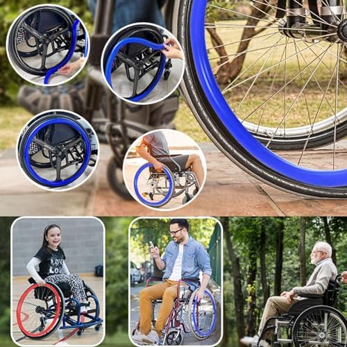Silicone Wheelchair Push Rim Covers, 1 Pair Non-Slip Wear-Resistant Hand Push Cover Wheelchair Handrim Covers Wheelchair Cover for Improve Grip and Traction (Color : Black, Size : 24 inch)
