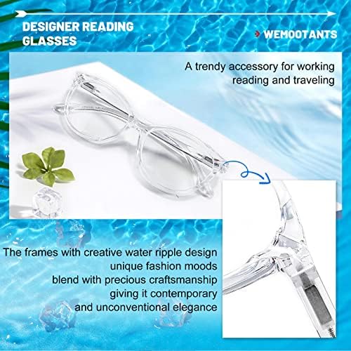 Clear Reading Glasses Women Stylish Round Readers 1.0 1.25 1.5 1.75 2.0 2.25 2.5 2.75 3.0 3.5 4.0 5.0 6.0