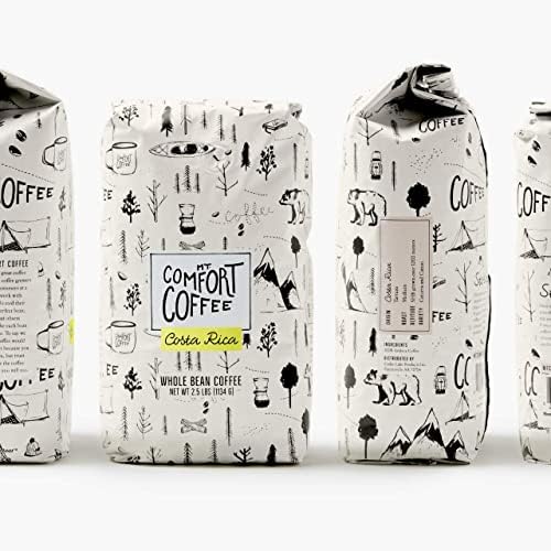 Mt. Comfort Coffee Costa Rica Medium Roast, 2.5lb - Sourced From Local, Costa Rican Coffee Farms - Roasted Whole Bean