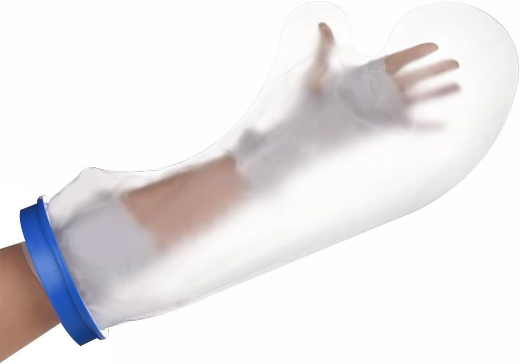 Blue Adult Half arm Cover Protector for Shower Reusable Covers for Shower Wound Waterproof Half arm Cast Covers 100% Waterproof Tight Seal Keeps Cast and Bandage Dry