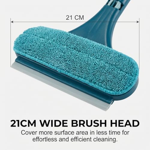 Window Screen Cleaning Brush,2 in 1 Window Screen Cleaner Tool with Squeegee,Mesh Screen Cleaner,Multi-Purpose Cleaning Brush for Patio, Door, Porch Screens (Yellow Green)