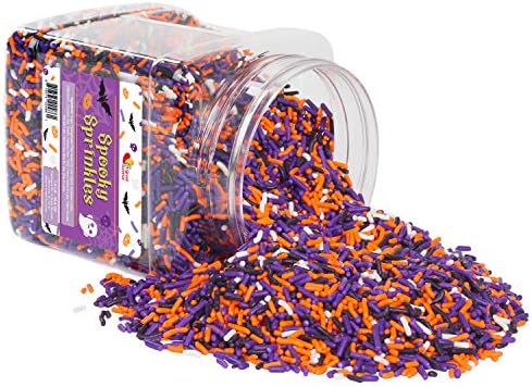 Halloween Sprinkles - Bulk Sprinkles - 1.6 LB - Orange, Black, Purple and White Jimmies