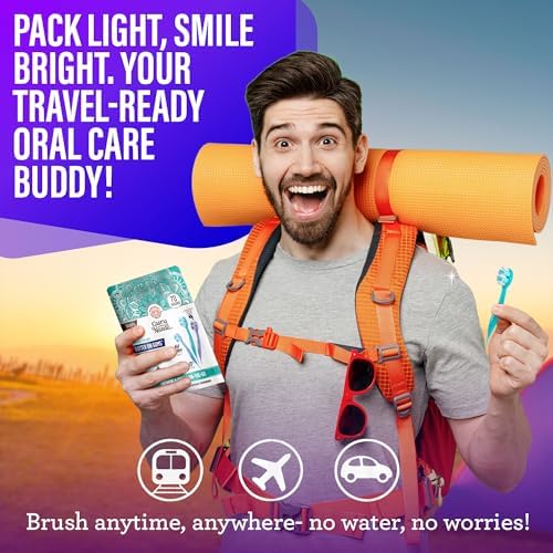 GuruNanda Ready-to-Go Disposable Mini Travel Toothbrush - Butter on Gums Softex Bristles, Prepasted Toothbrush & Toothpick - Fluoride-Free, No Rinsing Needed, Individually Wrapped, 70 Ct