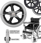 WORDFUN 2PCS Wheels Replacement for Wheelchairs, 6/7/8in Wheelchair Front Wheels, Wear-Resistant Non-Slip Durable Black Gray Solid Tire, for Wheelchairs, Rollators, Walkers